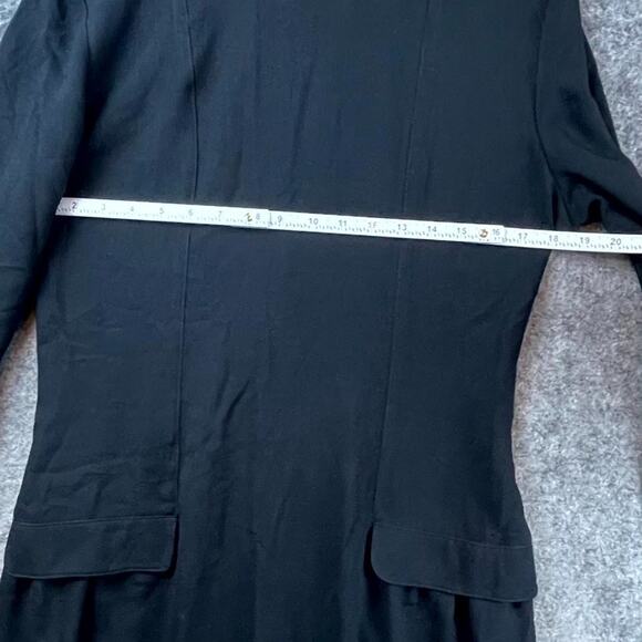 Vintage Moods by Krizia Shift Dress Womens 10 Black 80s Mod Minimalist Sleek - Picture 4 of 6